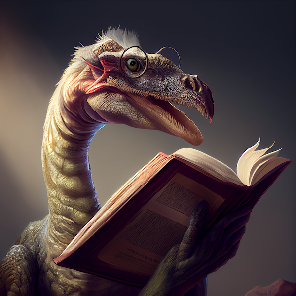 Dinosaur reading